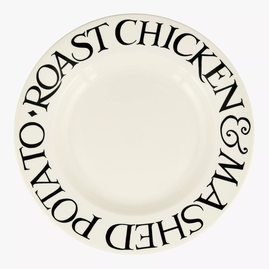 Black Toast Roast Chicken 10 1/2 Inch Plate - RUTHERFORD & Co