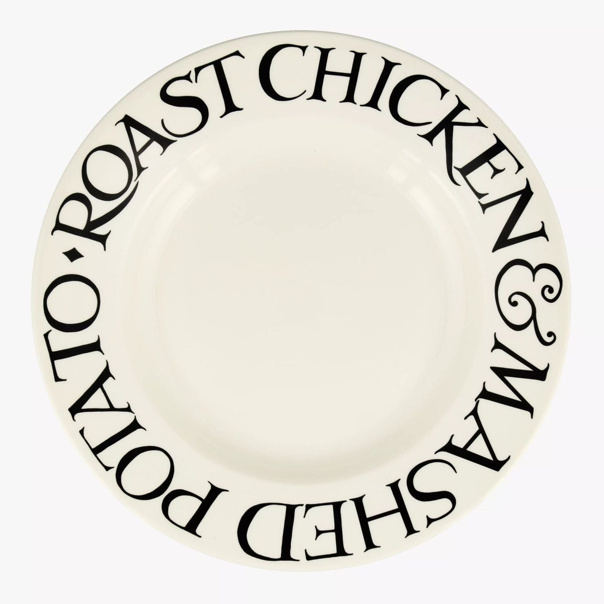Black Toast Roast Chicken 10 1/2 Inch Plate - RUTHERFORD & Co