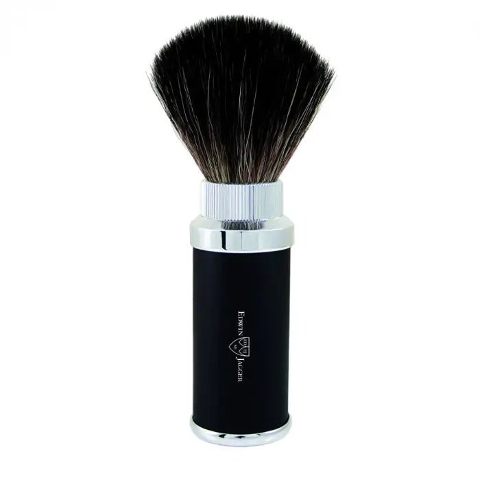 Black Travel Shaving Brush (Black Synthetic) - RUTHERFORD & Co