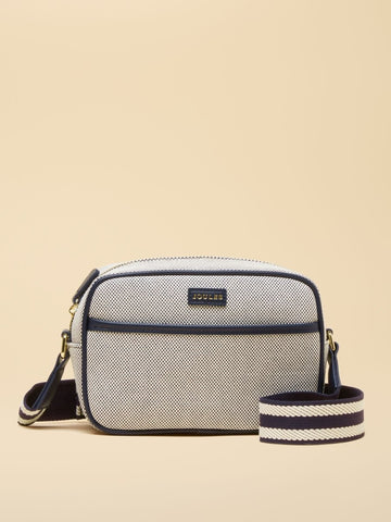 Blair Navy Canvas Cross Body Bag - RUTHERFORD & Co