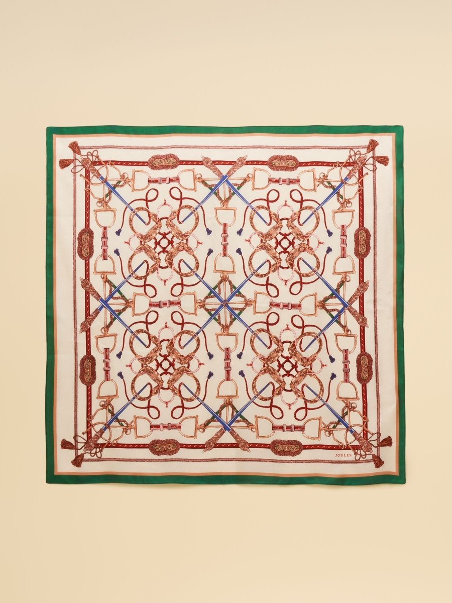 Bloomfield Cream Square 100% Silk Scarf - RUTHERFORD & Co