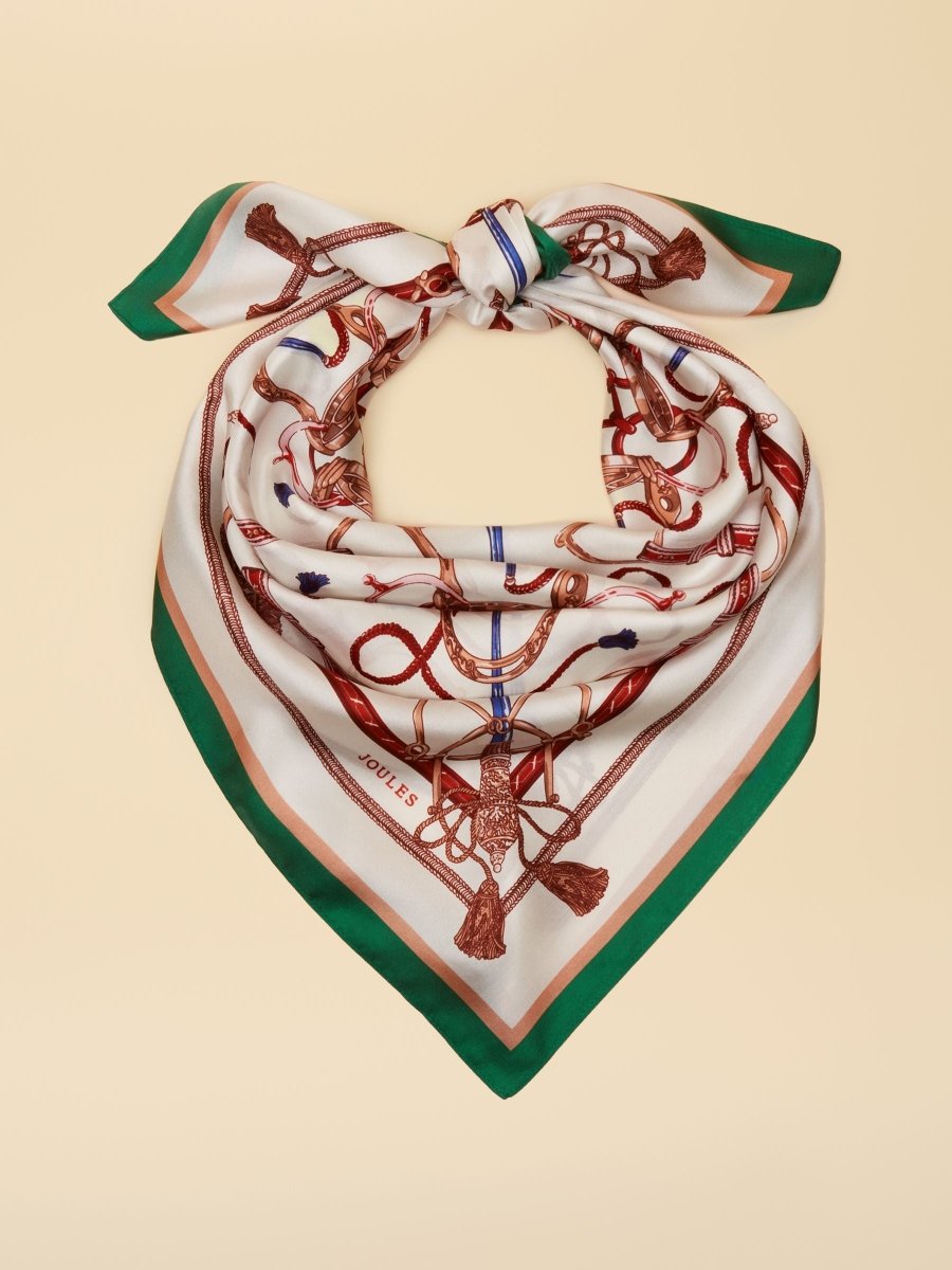 Bloomfield Cream Square 100% Silk Scarf - RUTHERFORD & Co