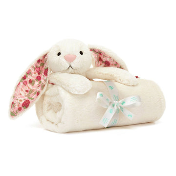 Blossom Cream Bunny 'Berry' Blankie - RUTHERFORD & Co