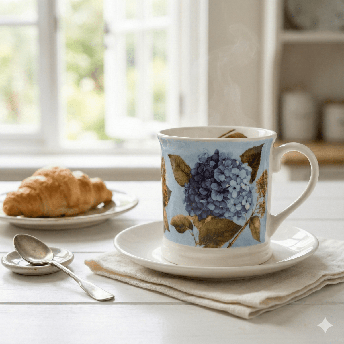 Blue Hydrangea Tankard Mug - RUTHERFORD & Co
