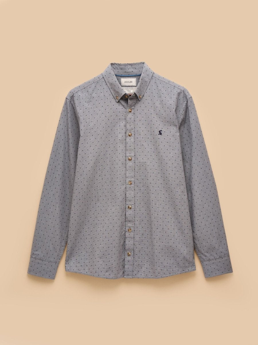 Blue Long SleeveTexture Shirt - RUTHERFORD & Co