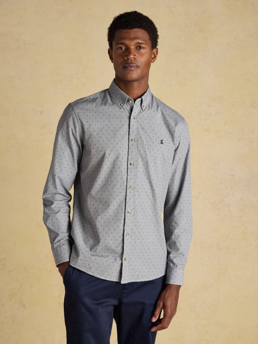 Blue Long SleeveTexture Shirt - RUTHERFORD & Co