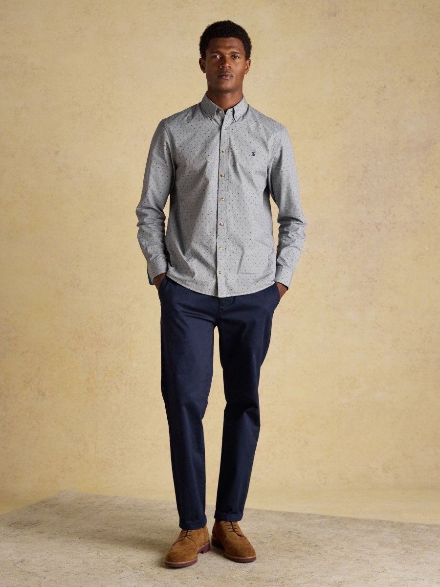 Blue Long SleeveTexture Shirt - RUTHERFORD & Co