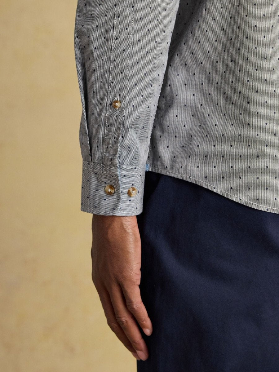 Blue Long SleeveTexture Shirt - RUTHERFORD & Co