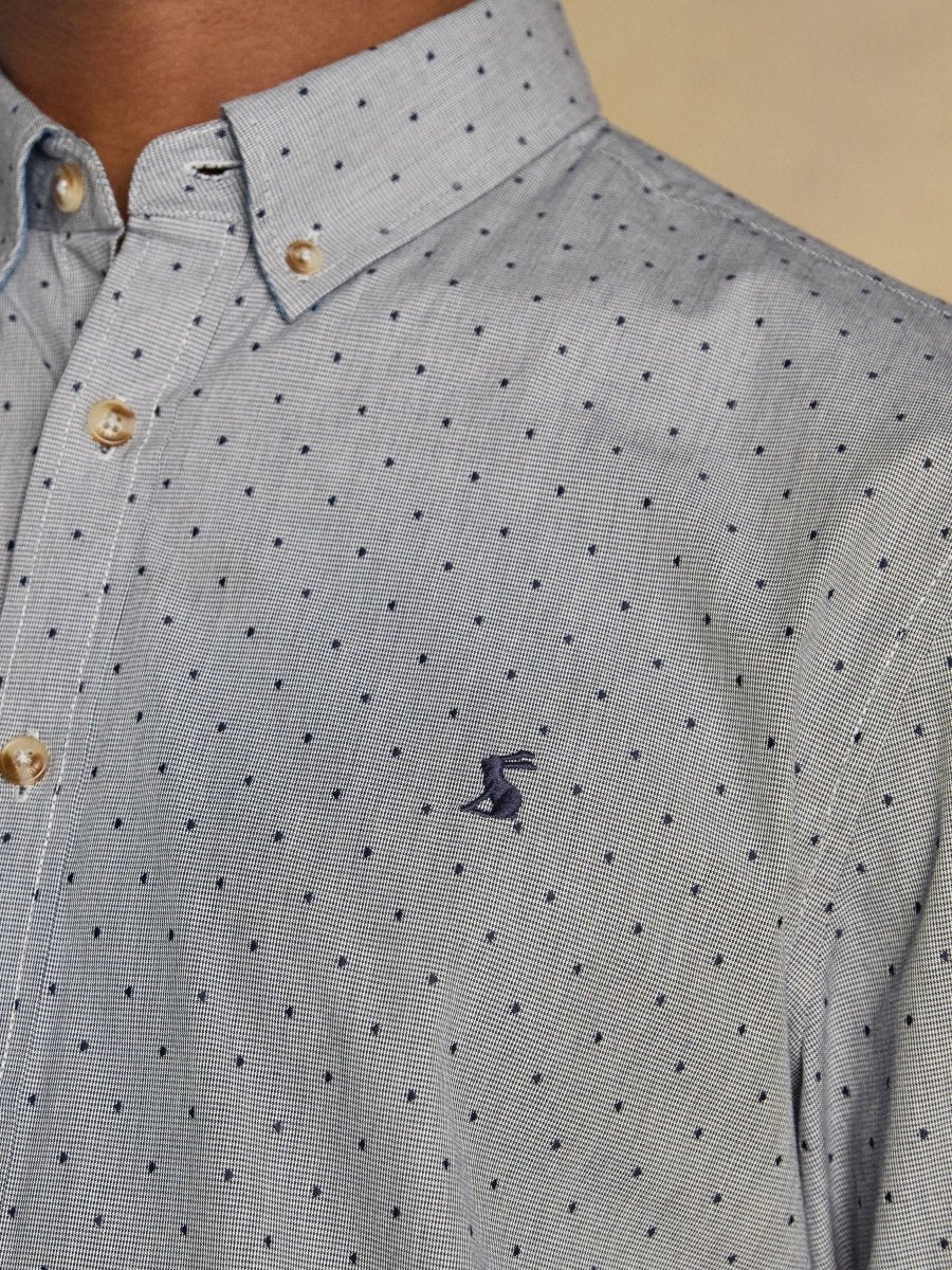 Blue Long SleeveTexture Shirt - RUTHERFORD & Co