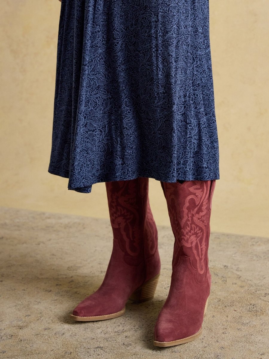 Blue Mina Jersey Ruched Waist Dress - RUTHERFORD & Co