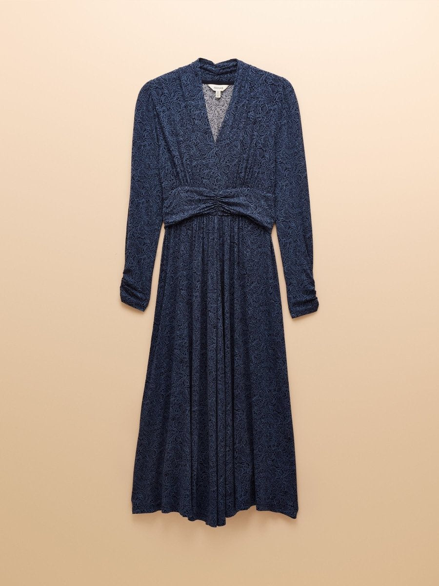Blue Mina Jersey Ruched Waist Dress - RUTHERFORD & Co