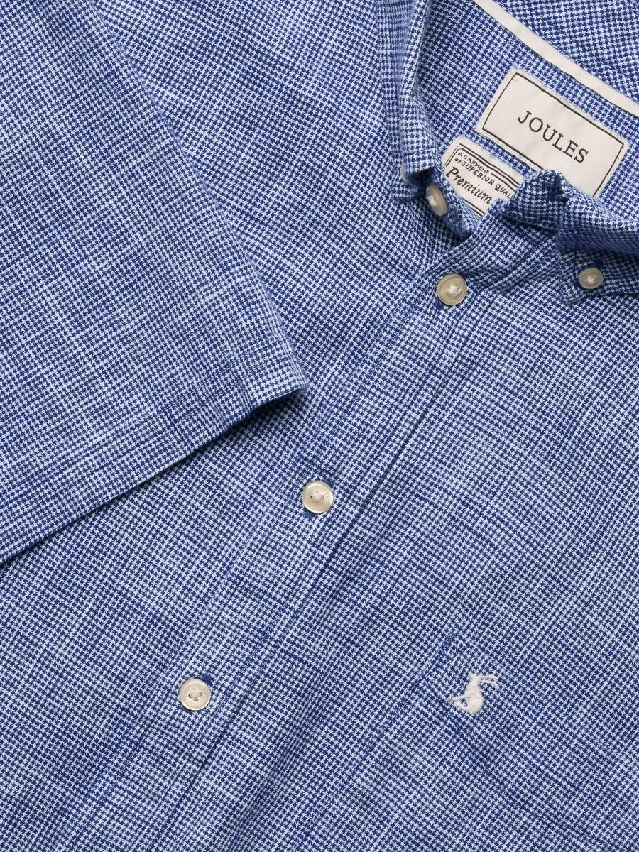 Blue Puppytooth Short Sleeve Classic Fit Shirt - RUTHERFORD & Co