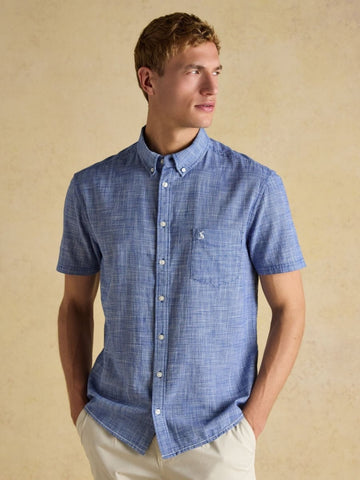 Blue Puppytooth Short Sleeve Classic Fit Shirt - RUTHERFORD & Co
