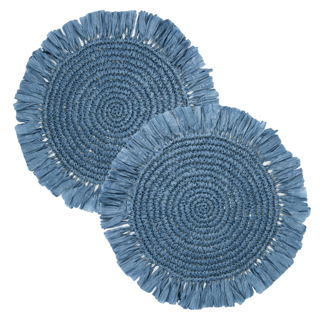 Blue Raffia Placemats - 2 Pack - RUTHERFORD & Co