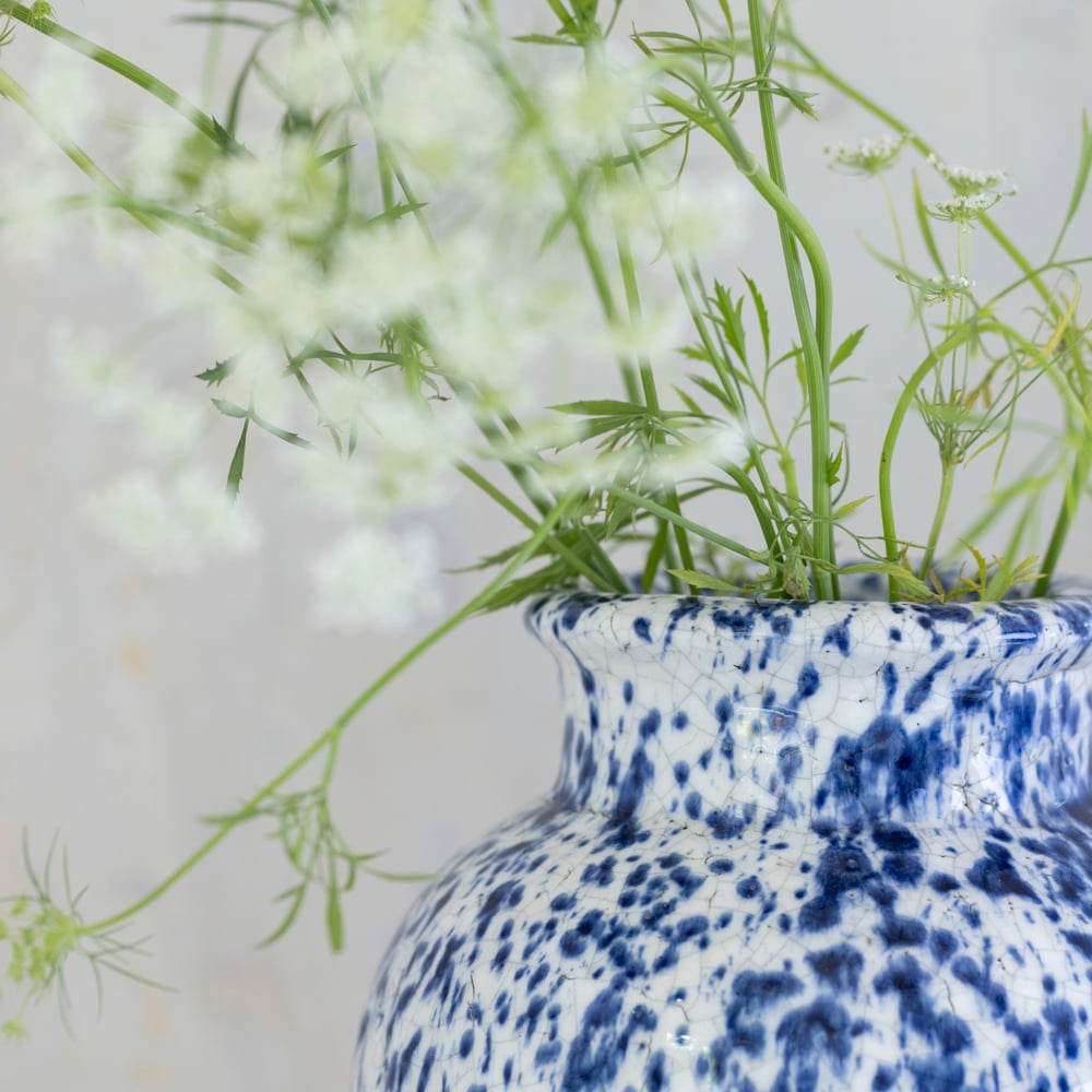 Blue Splatter Vase - RUTHERFORD & Co