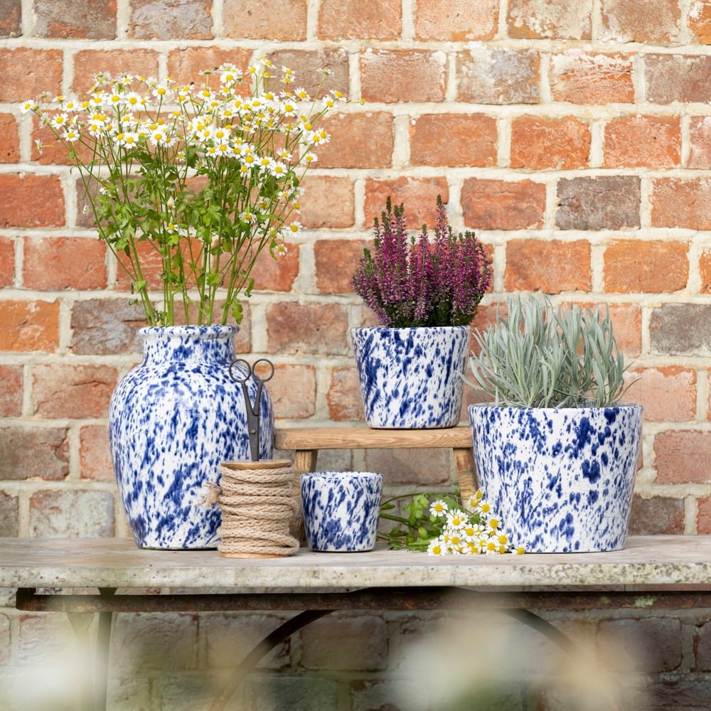 Blue Splatter Vase - RUTHERFORD & Co