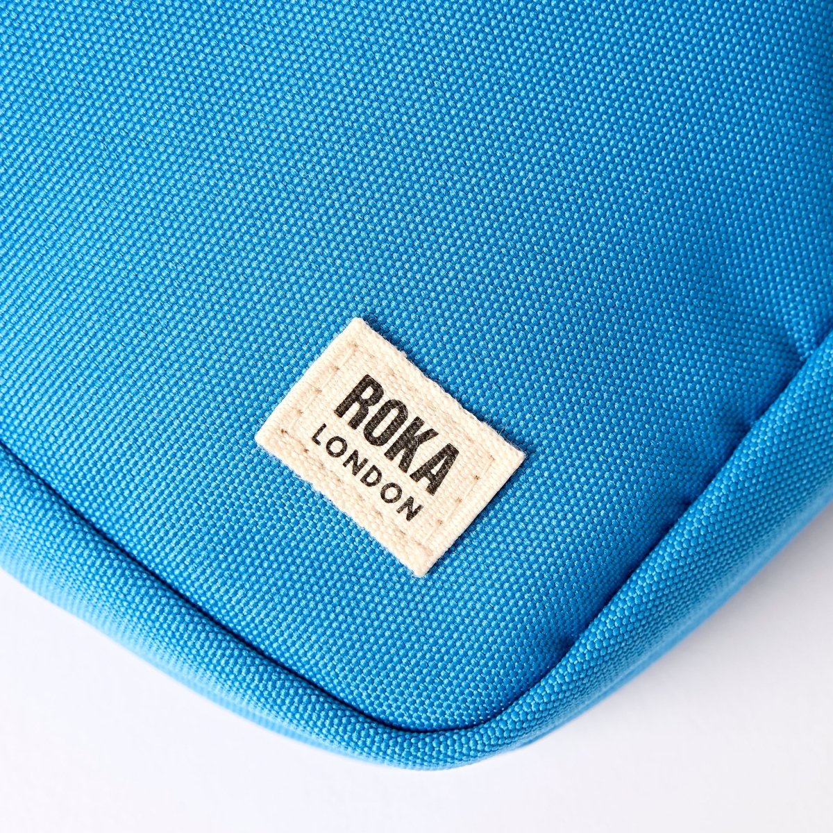 Bond Pocket Crossbody Bag in Malibu Blue Recycled Canvas - RUTHERFORD & Co