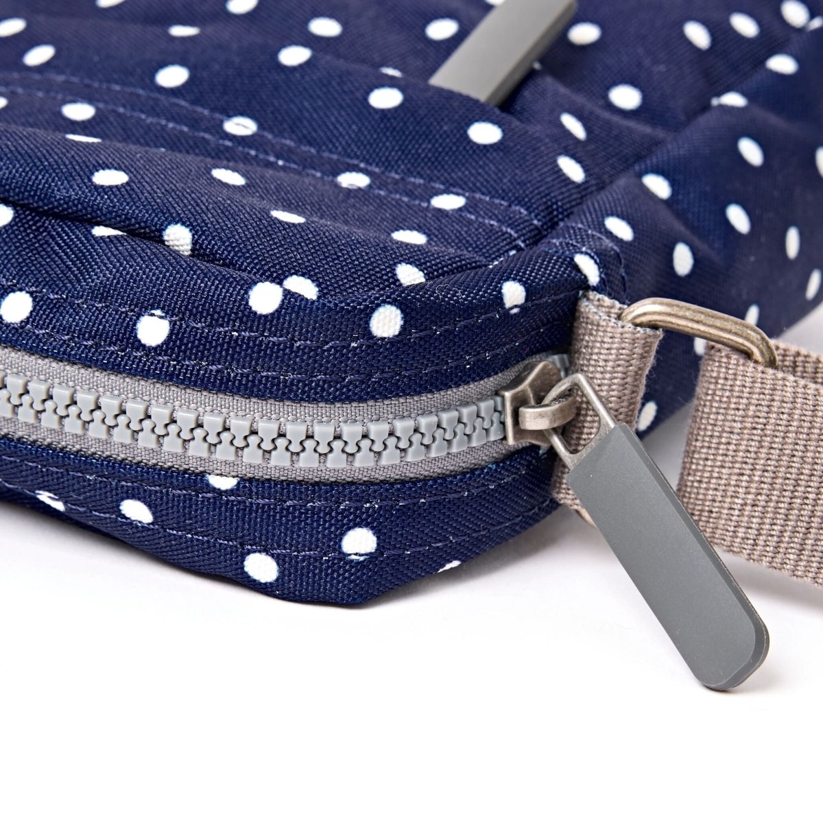 Bond Pocket Crossbody Bag in Navy Polka Dot - RUTHERFORD & Co