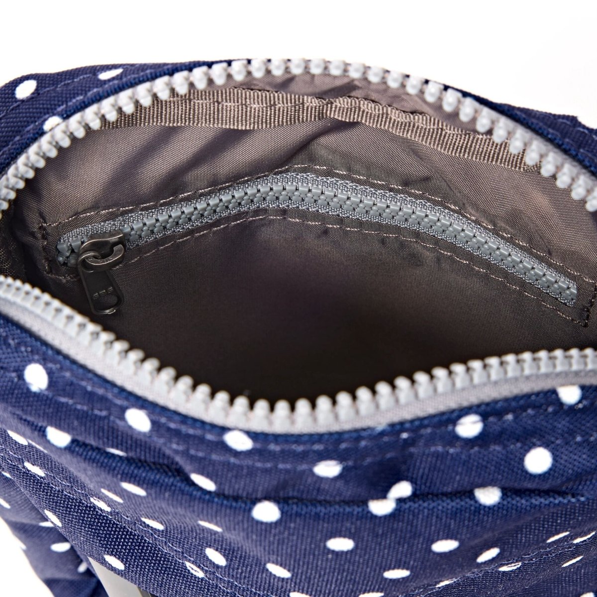Bond Pocket Crossbody Bag in Navy Polka Dot - RUTHERFORD & Co