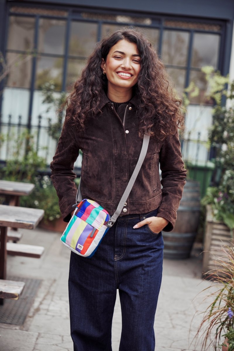Bond Pocket Crossbody Bag in Wide Multi Stripe - RUTHERFORD & Co