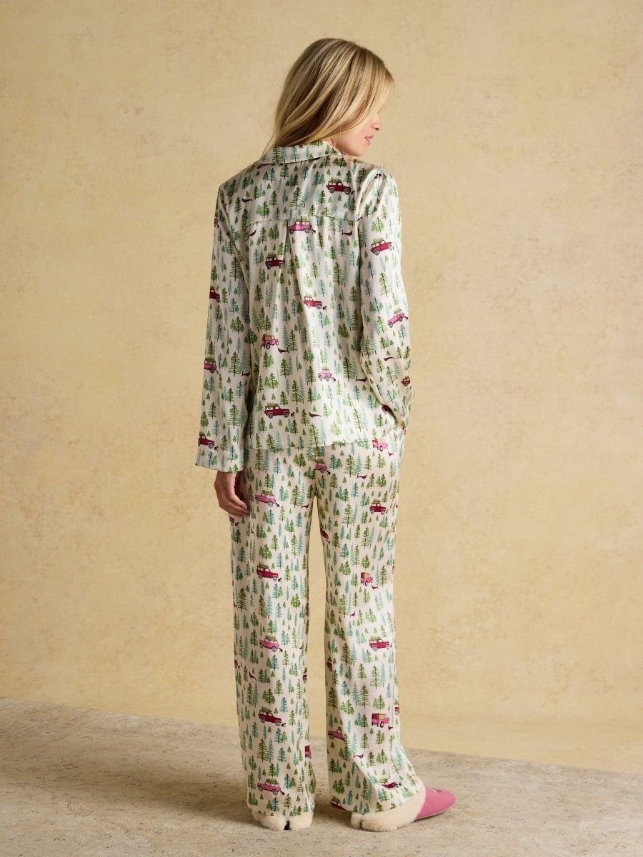 Bonnie Cream Satin Long Sleeve Pyjama Set - RUTHERFORD & Co