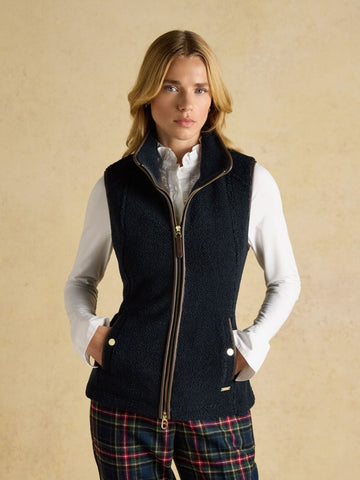 Borg Heritage Navy Fleece Gilet - RUTHERFORD & Co