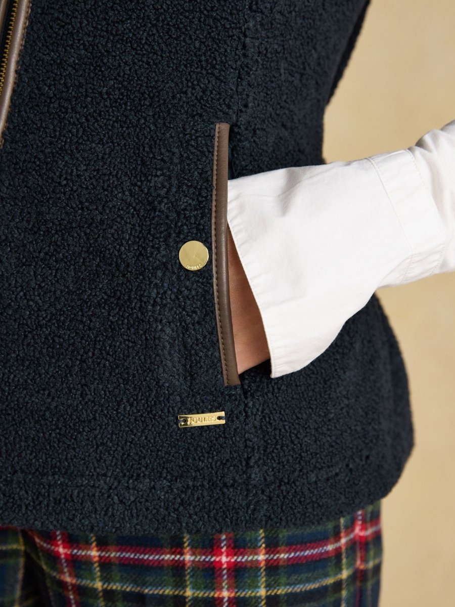 Borg Heritage Navy Fleece Gilet - RUTHERFORD & Co