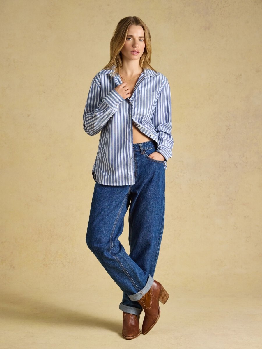 Boyfriend Oxford Blue Stripe Shirt - RUTHERFORD & Co