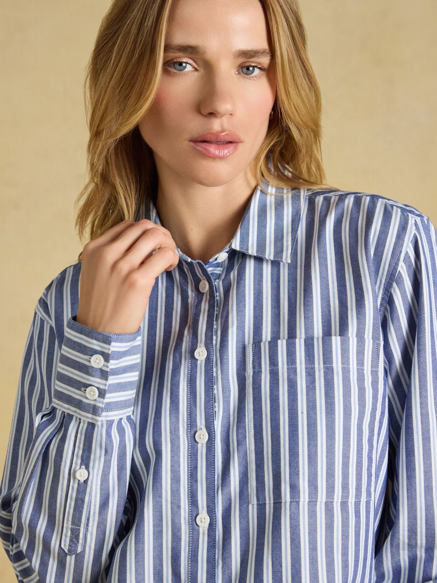 Boyfriend Oxford Blue Stripe Shirt - RUTHERFORD & Co