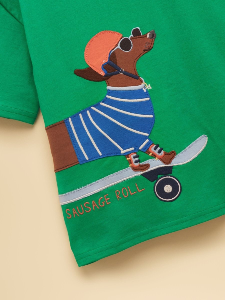 Boys' Archie Green Dog Applique Graphic T-Shirt - RUTHERFORD & Co