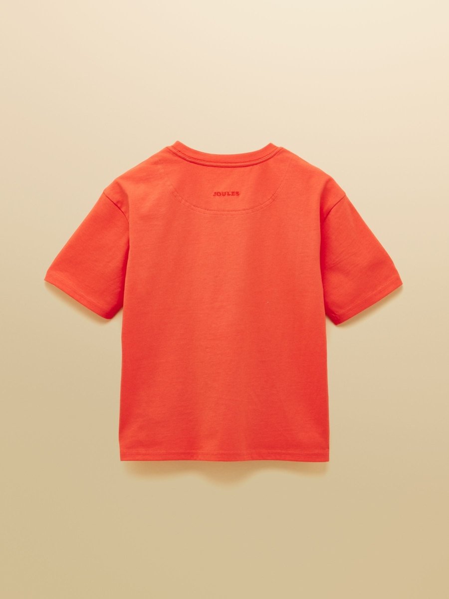 Boys' Archie Orange Short Sleeve Screenprint T-Shirt - RUTHERFORD & Co