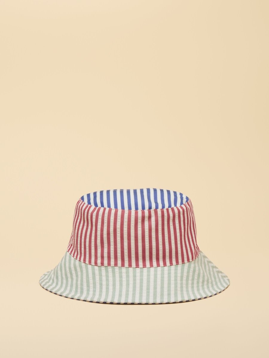 Boys' Bayley Blue Multi Stripe Reversible Bucket Hat - RUTHERFORD & Co
