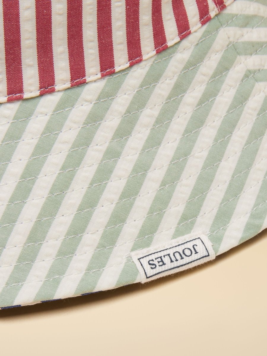 Boys' Bayley Blue Multi Stripe Reversible Bucket Hat - RUTHERFORD & Co