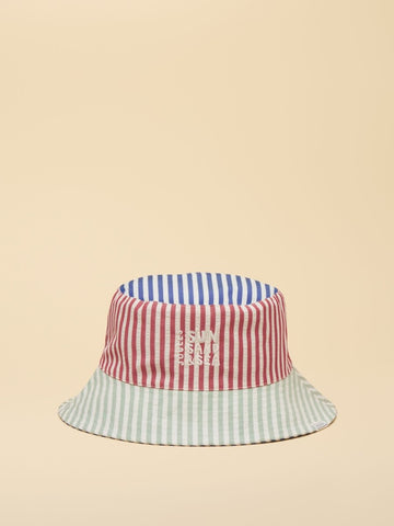 Boys' Bayley Blue Multi Stripe Reversible Bucket Hat - RUTHERFORD & Co