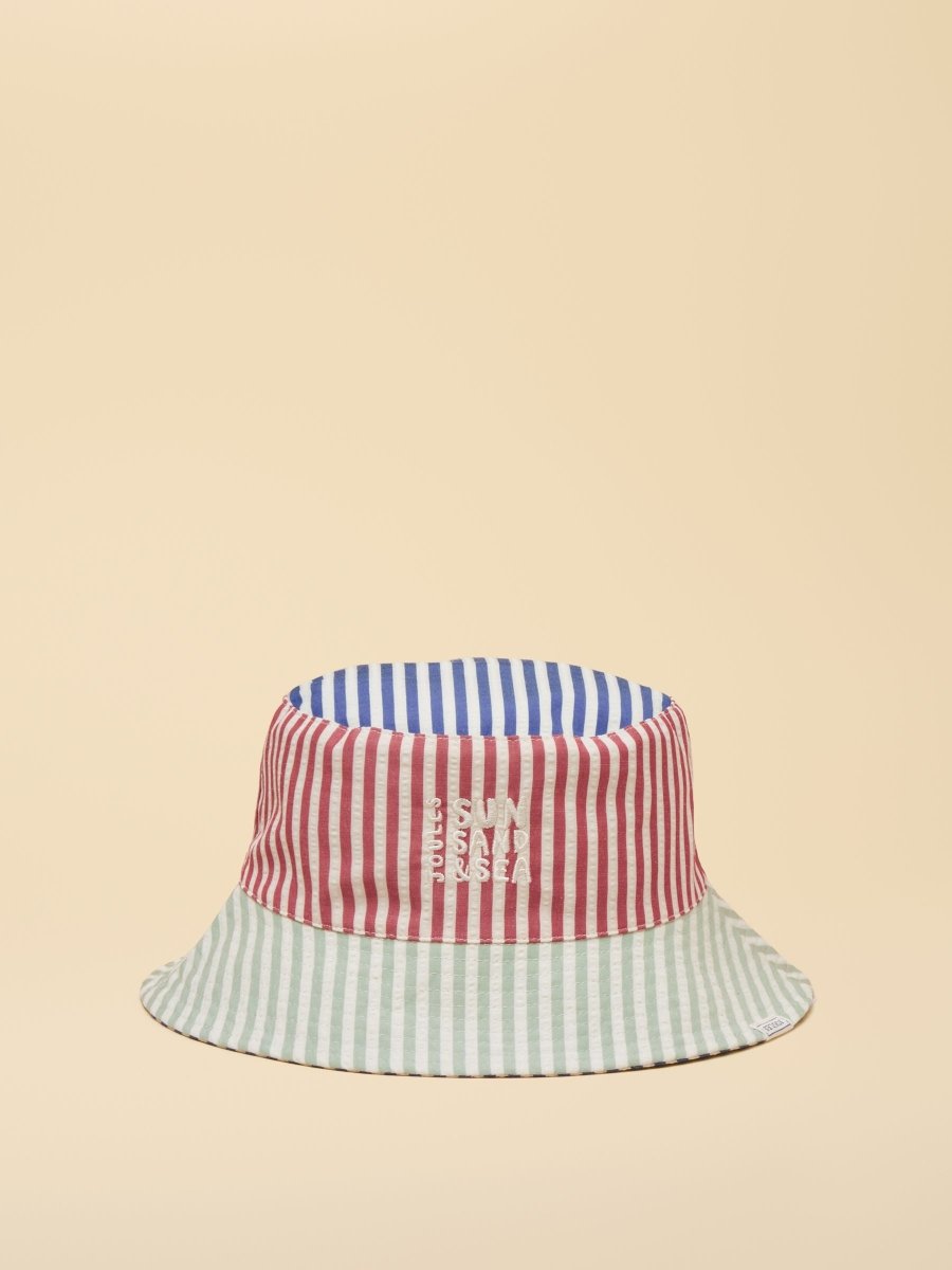 Boys' Bayley Blue Multi Stripe Reversible Bucket Hat - RUTHERFORD & Co