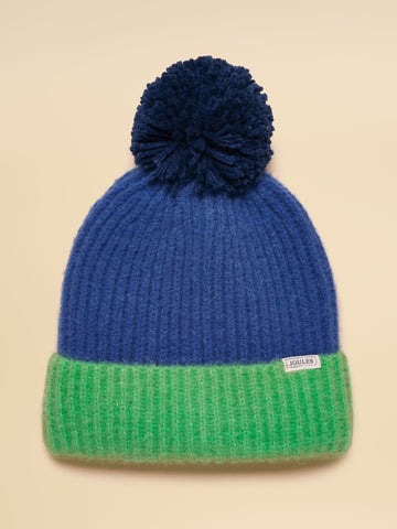 Boys' Explorer Blue Green Bobble Beanie - RUTHERFORD & Co