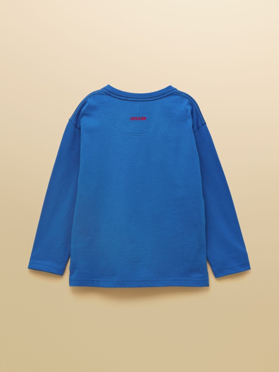 Boys' Finlay Blue Long Sleeve Applique Graphic T-Shirt - RUTHERFORD & Co