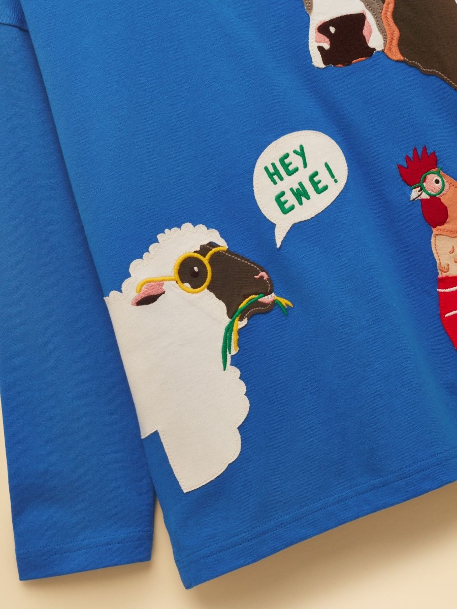 Boys' Finlay Blue Long Sleeve Applique Graphic T-Shirt - RUTHERFORD & Co