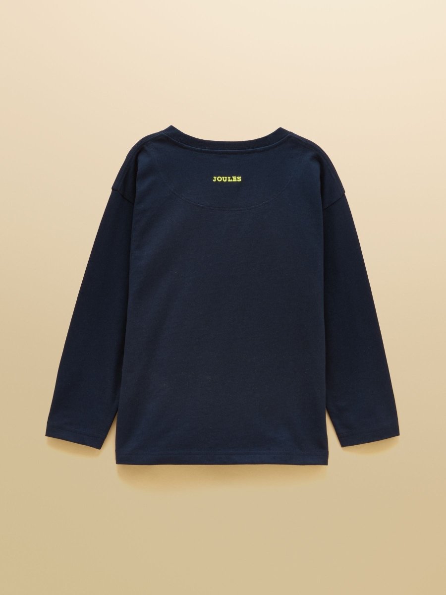 Boys' Finlay Navy Long Sleeve Superstitch Graphic T-Shirt - RUTHERFORD & Co
