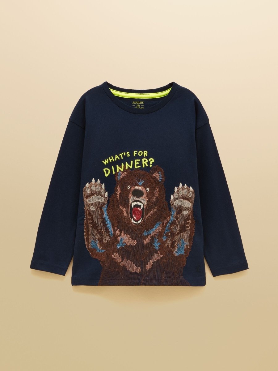 Boys' Finlay Navy Long Sleeve Superstitch Graphic T-Shirt - RUTHERFORD & Co