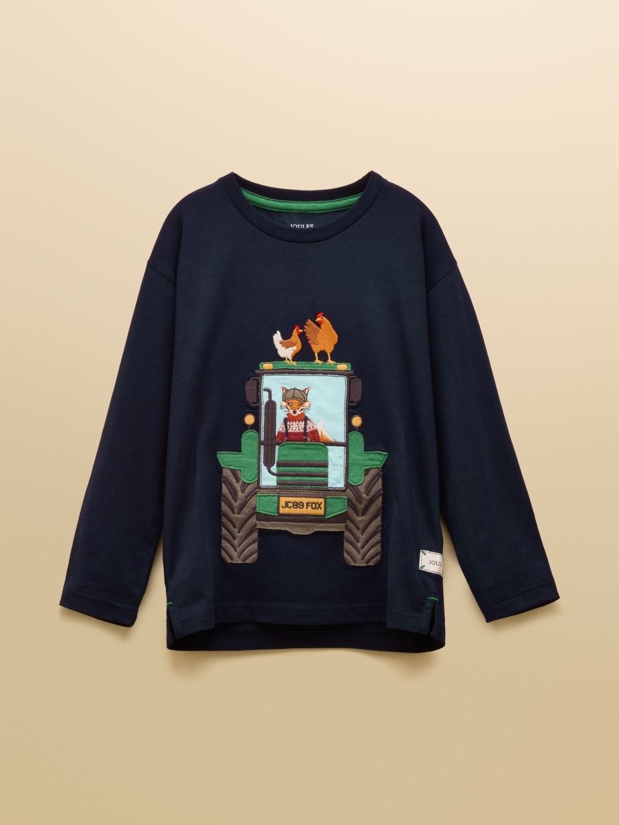 Boys' Jack Navy Applique Long Sleeve Top - RUTHERFORD & Co