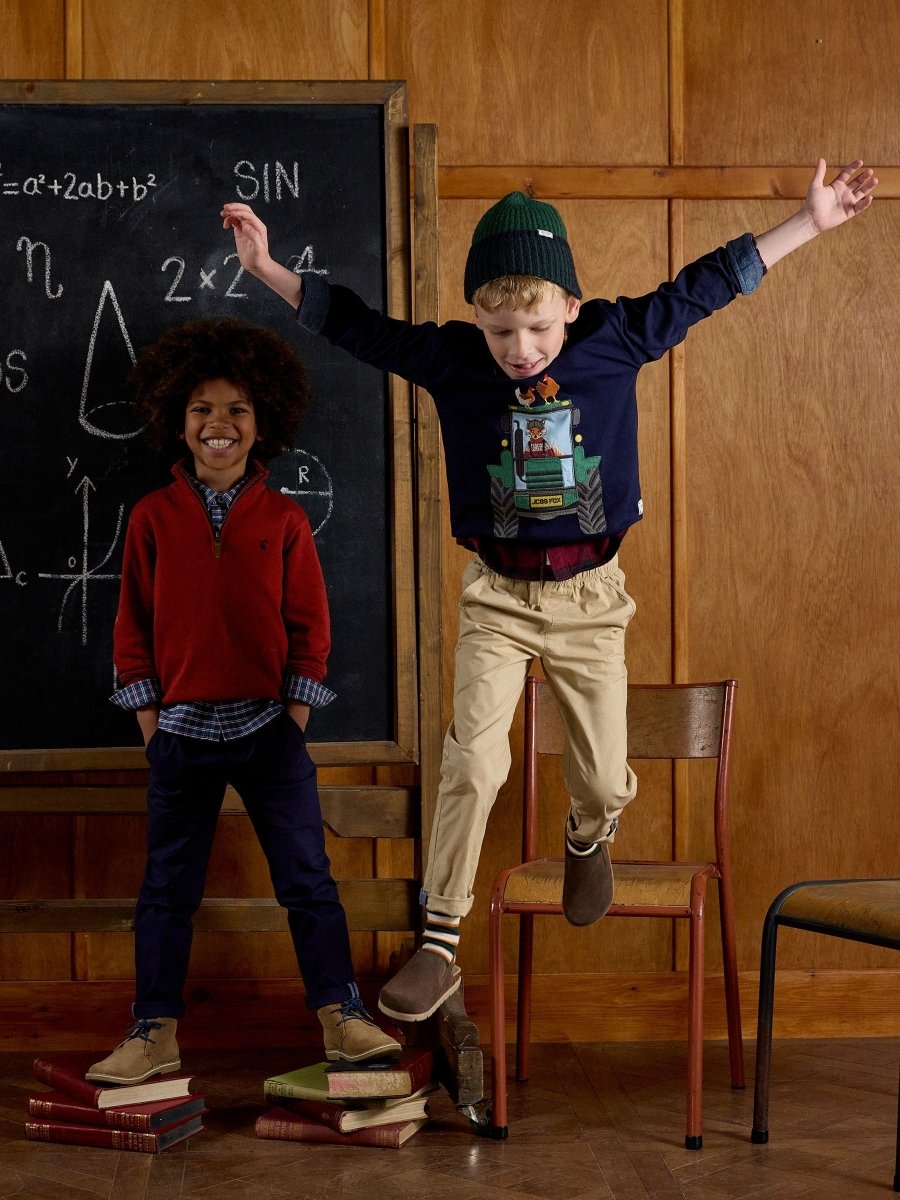 Boys' Jack Navy Applique Long Sleeve Top - RUTHERFORD & Co
