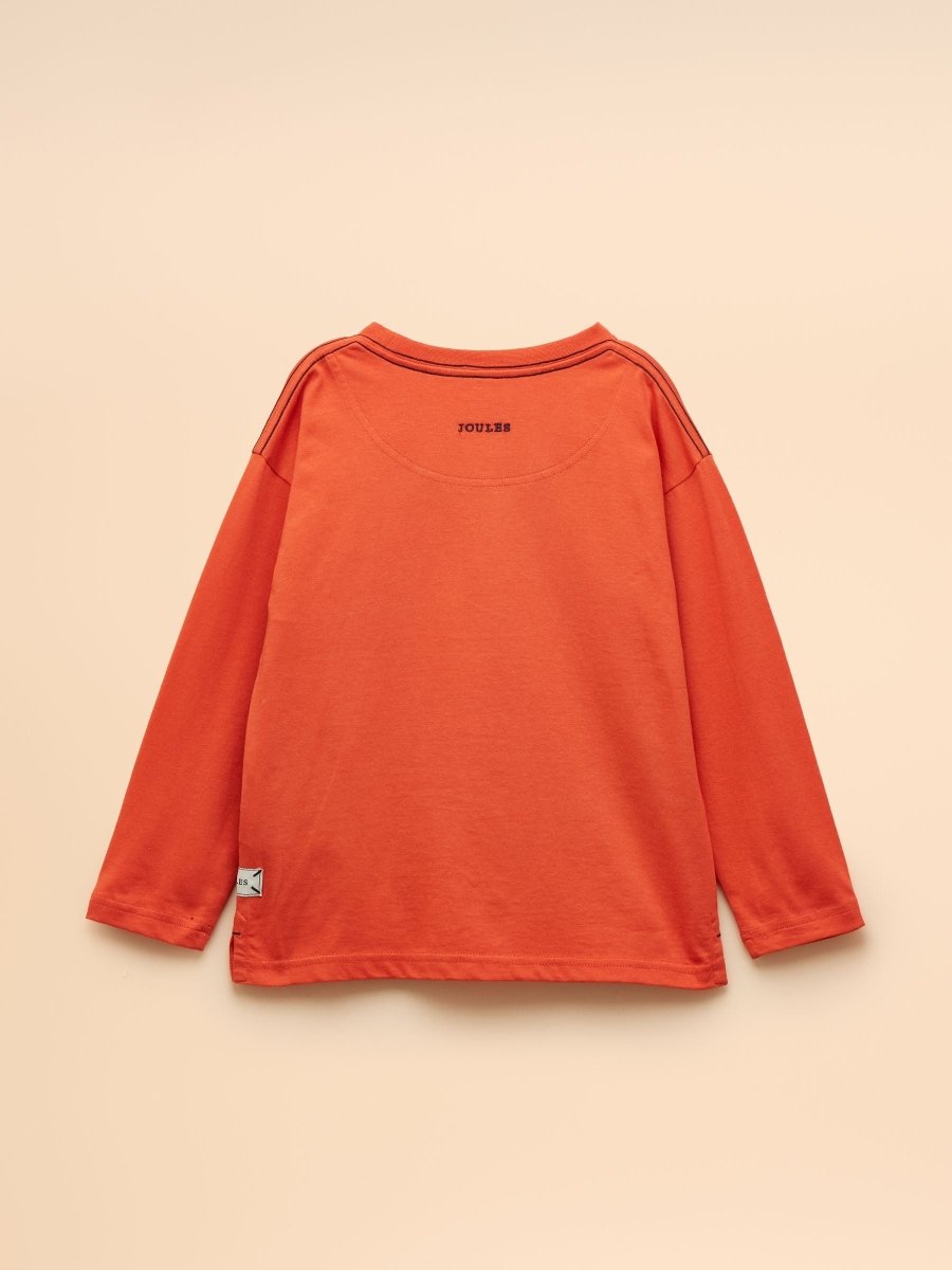 Boys' Jack Orange Bear Applique Long Sleeve Top - RUTHERFORD & Co