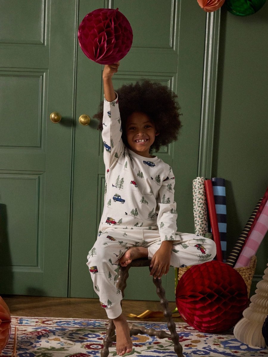 Boys' Kipwell Cream Long Sleeve Pyjama Set - RUTHERFORD & Co