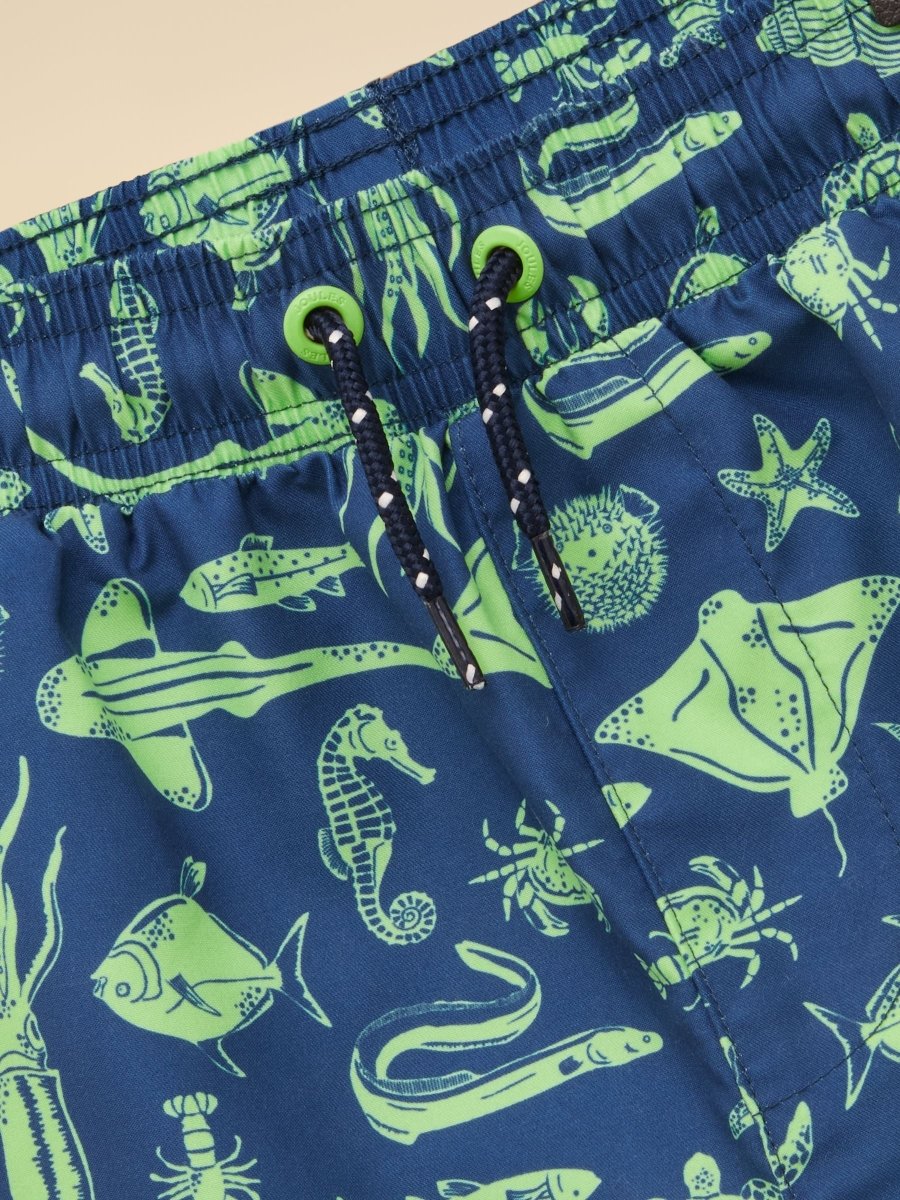 Boys' Ocean Blue Printed Swim Shorts - RUTHERFORD & Co