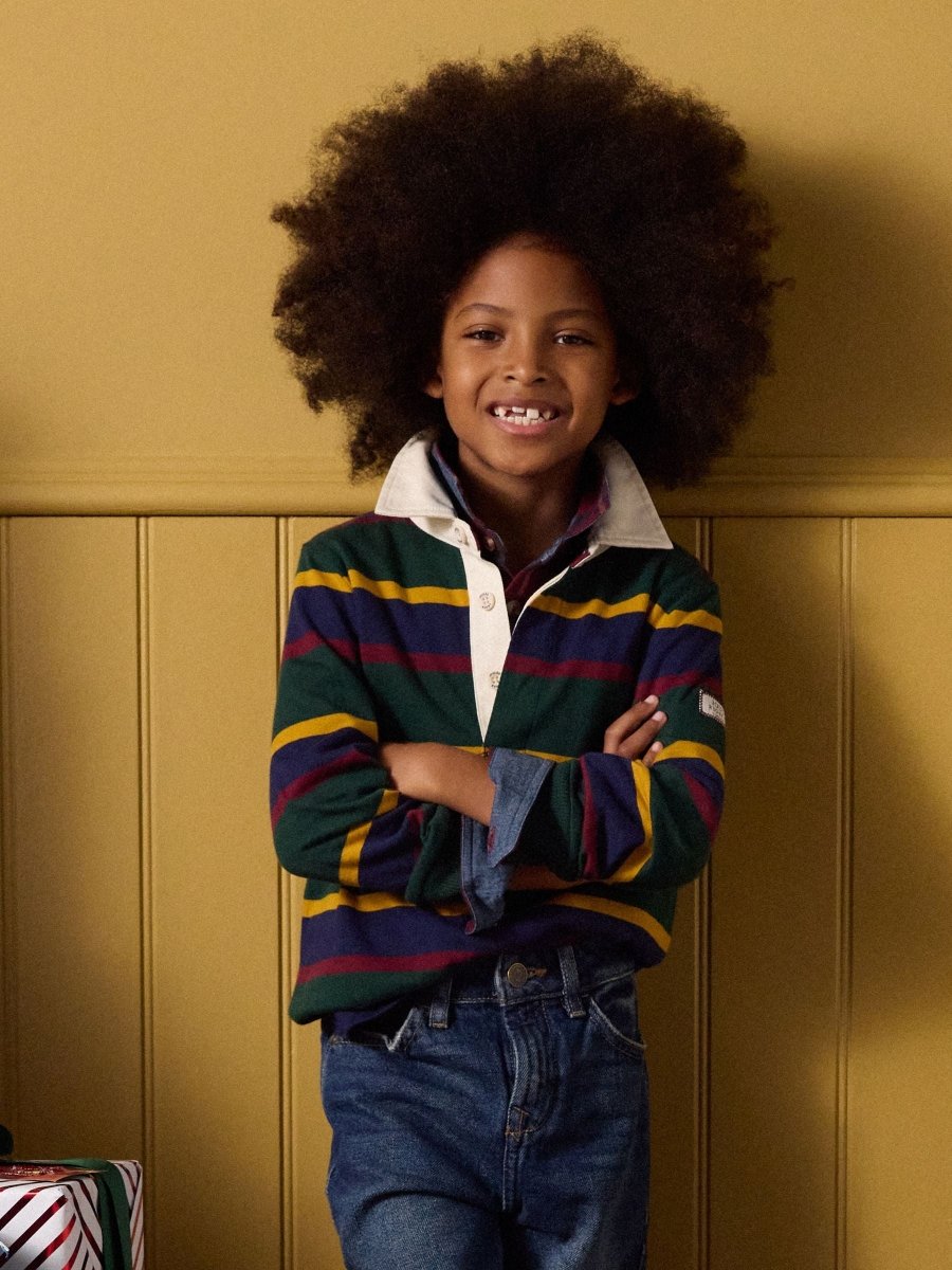 Boys' Rugby Club Multi Stripe Long Sleeve Shirt - RUTHERFORD & Co