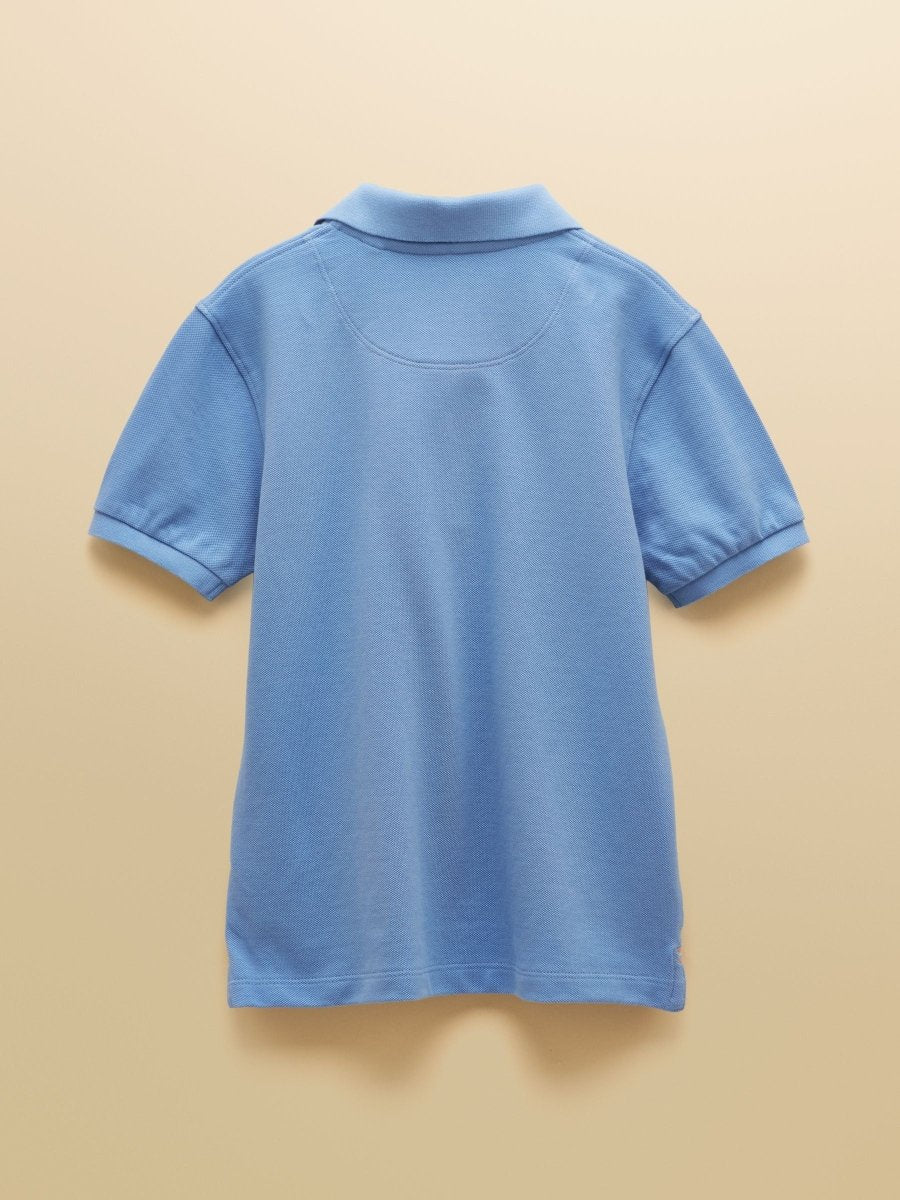 Boys' Woody Blue Short Sleeve Cotton Polo Shirt - RUTHERFORD & Co