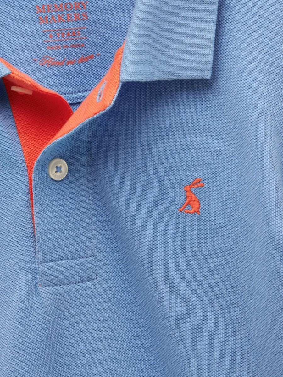 Boys' Woody Blue Short Sleeve Cotton Polo Shirt - RUTHERFORD & Co