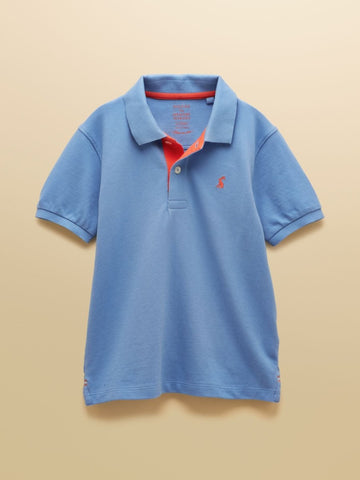 Boys' Woody Blue Short Sleeve Cotton Polo Shirt - RUTHERFORD & Co