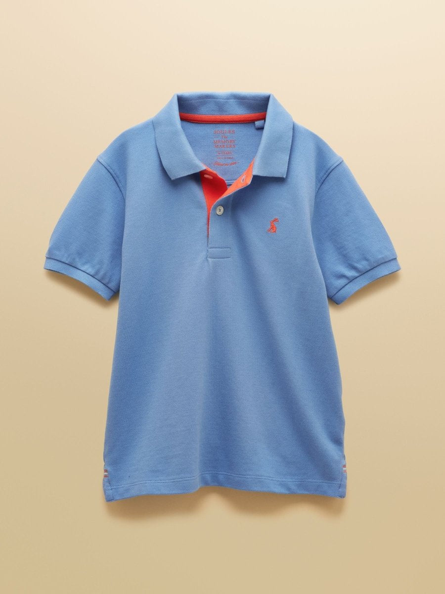 Boys' Woody Blue Short Sleeve Cotton Polo Shirt - RUTHERFORD & Co